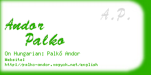 andor palko business card